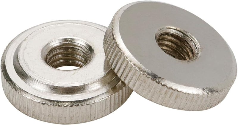 Dahszhi 10 Pcs M8 Silver Round Knurled Thumb Nuts Conector Lock Adjusting Nuts Female Threaded Thin Type - Image 3